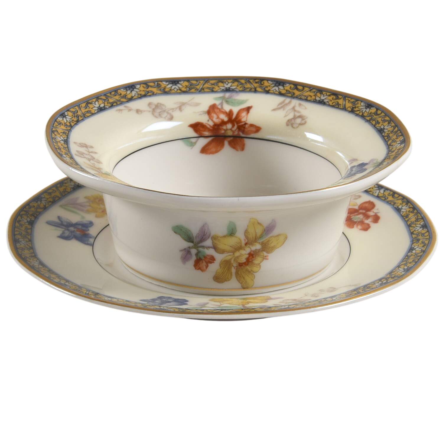 Coromandel Ramekin & Saucer Set by Haviland-1