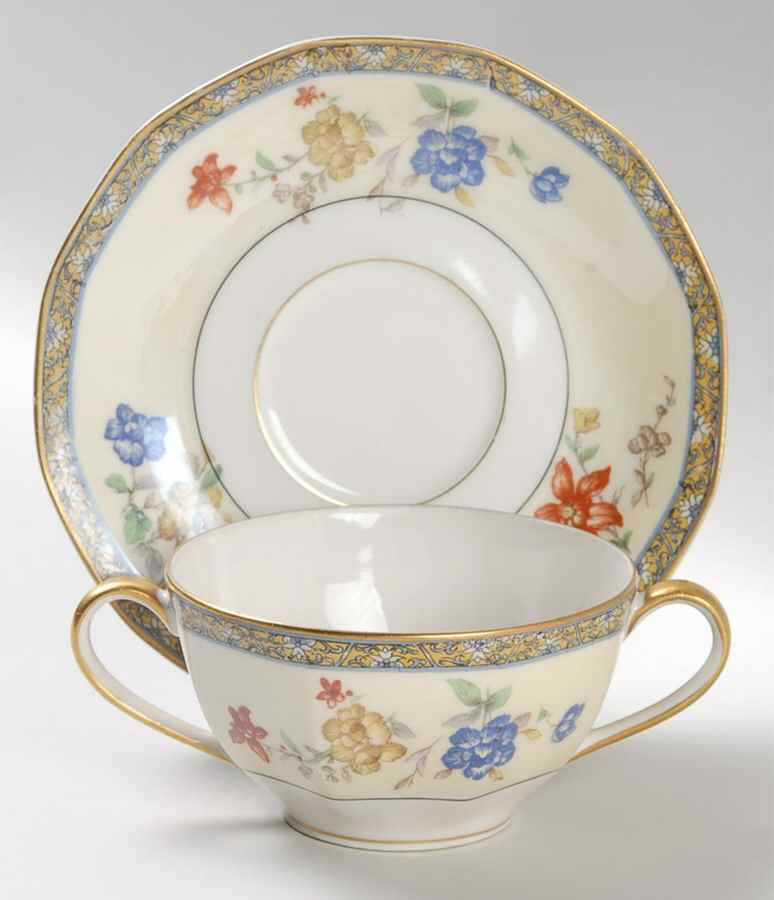 Coromandel Flat Bouillon Cup & Saucer by Haviland-1