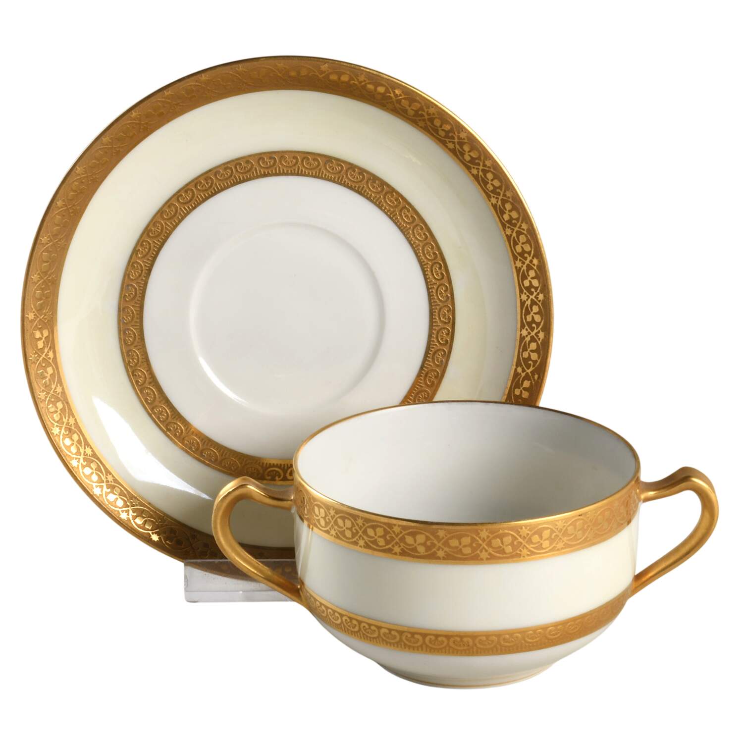 Cordelia Flat Bouillon Cup & Saucer by Haviland-1