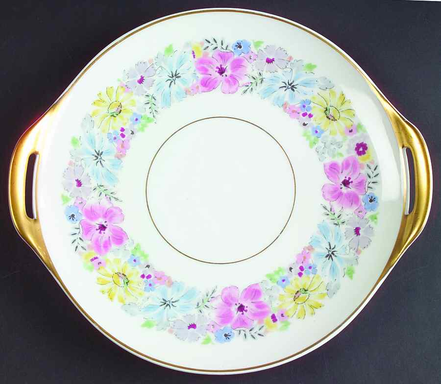 Cornflower Handled Cake Plate by Haviland-1