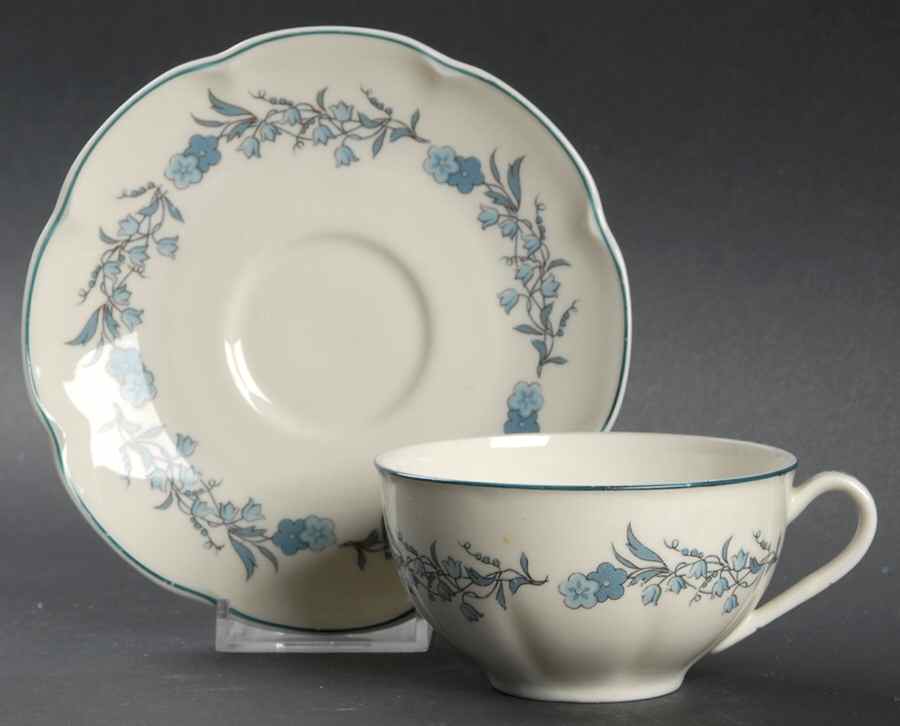 Coronation Flat Cup & Saucer Set by Haviland-1