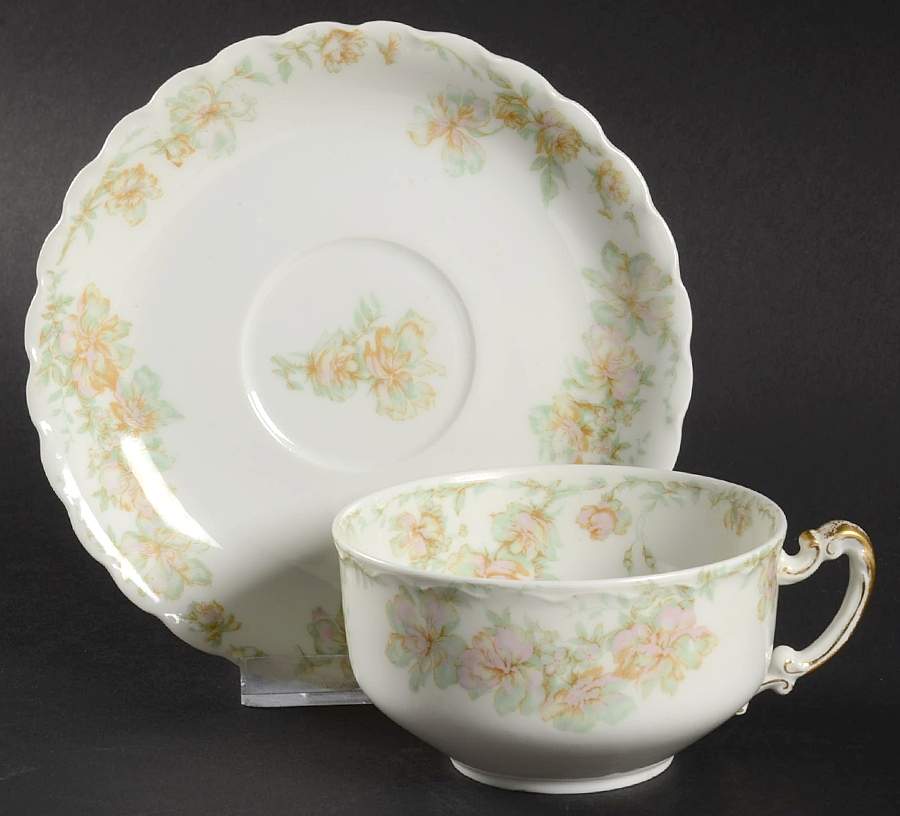 Countess Flat Cup & Saucer Set by Haviland-1
