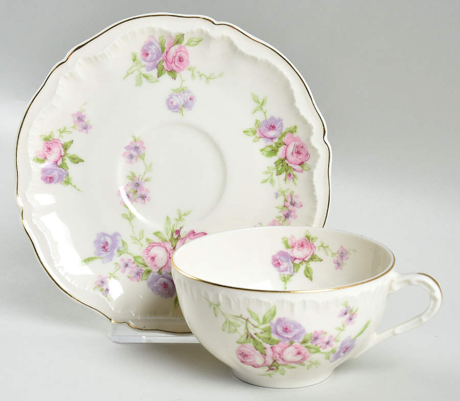 Crinoline Flat Cup & Saucer Set by Haviland-1