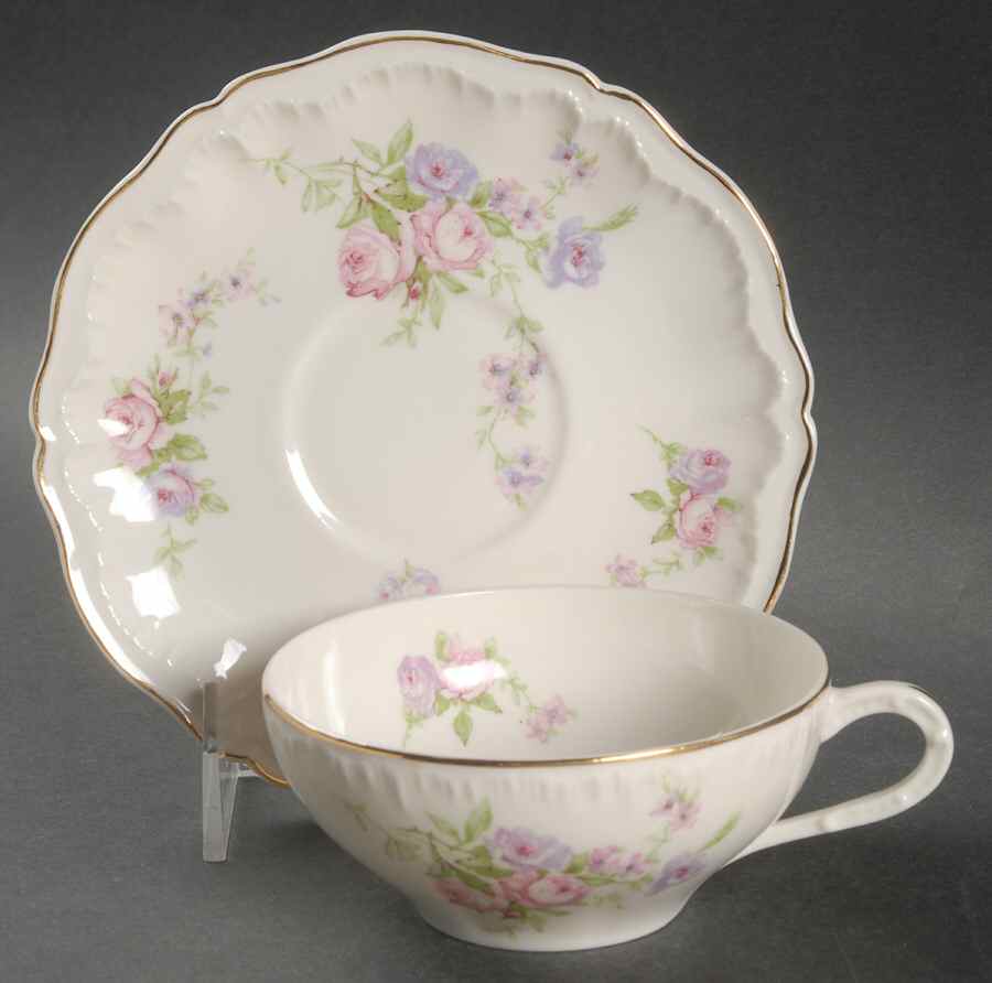 Crinoline Flat Cup & Saucer Set by Haviland-1
