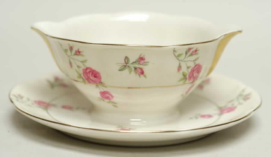 Delaware (New York) Round Gravy Boat/Attached Underplate by Haviland-1