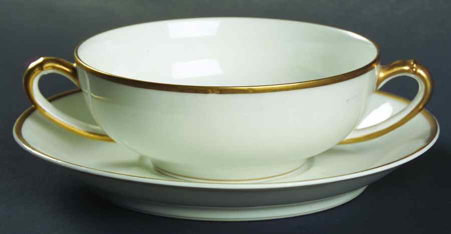 Donhoff Flat Cream Soup Bowl & Saucer Set by Haviland-1