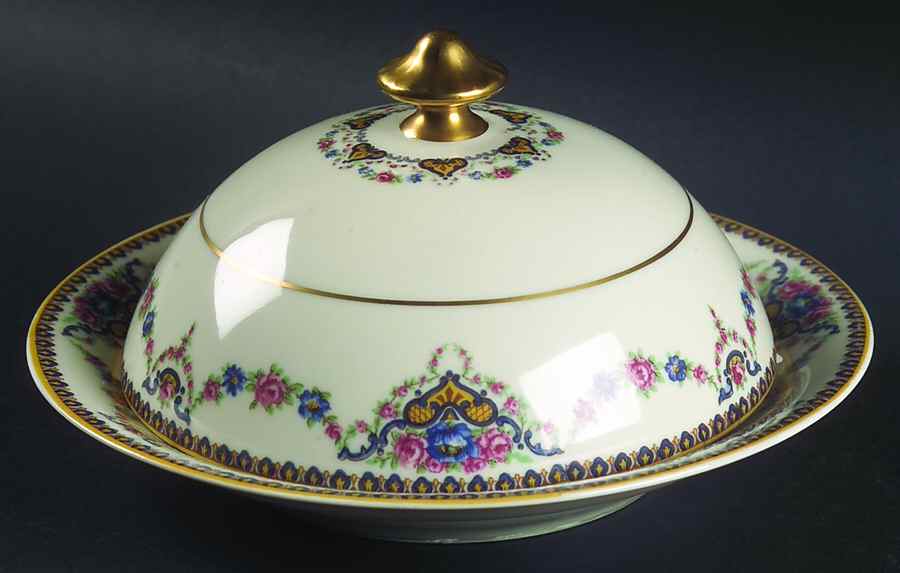 Dora Round Covered Butter by Haviland-1