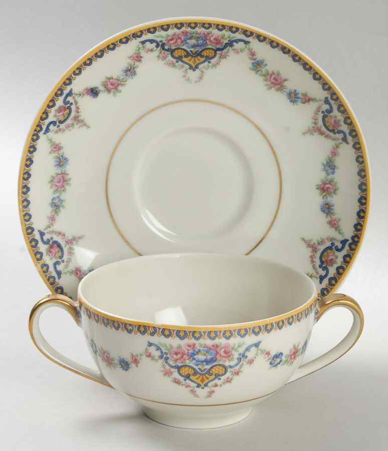 Dora Flat Bouillon Cup & Saucer by Haviland-1