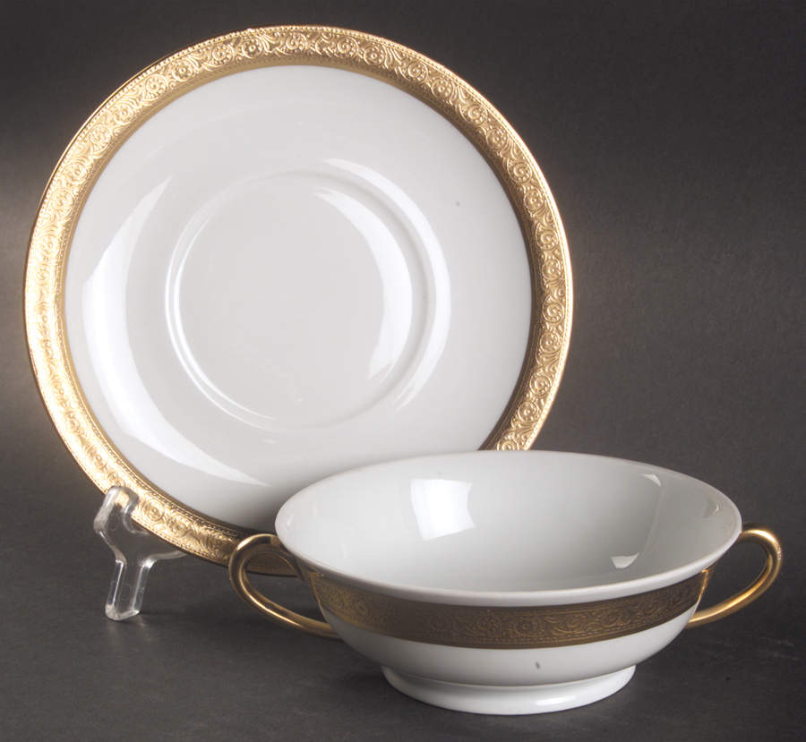 Du Barry Flat Cream Soup Bowl & Saucer Set by Haviland-1