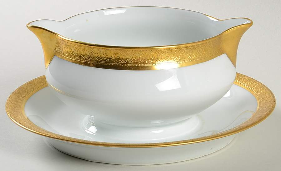 Du Barry Gravy Boat with Attached Underplate by Haviland-1