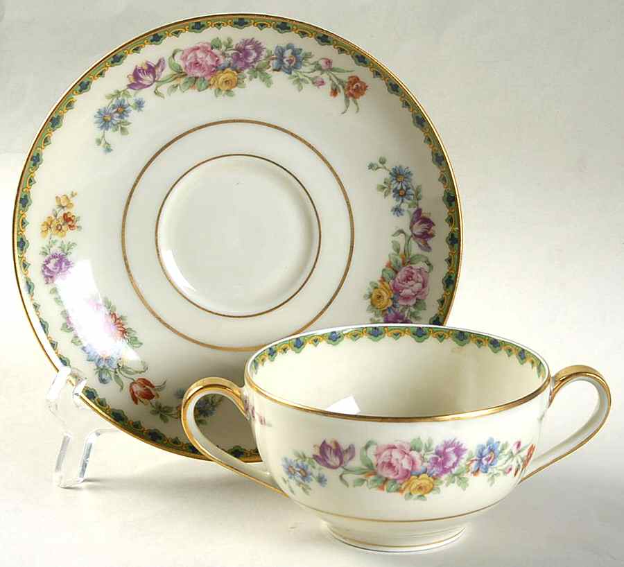 Dubarry Flat Bouillon Cup & Saucer by Haviland-1
