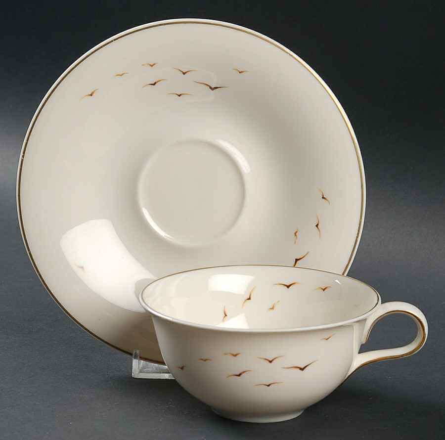 Ebbtide Flat Cup & Saucer Set by Haviland-1