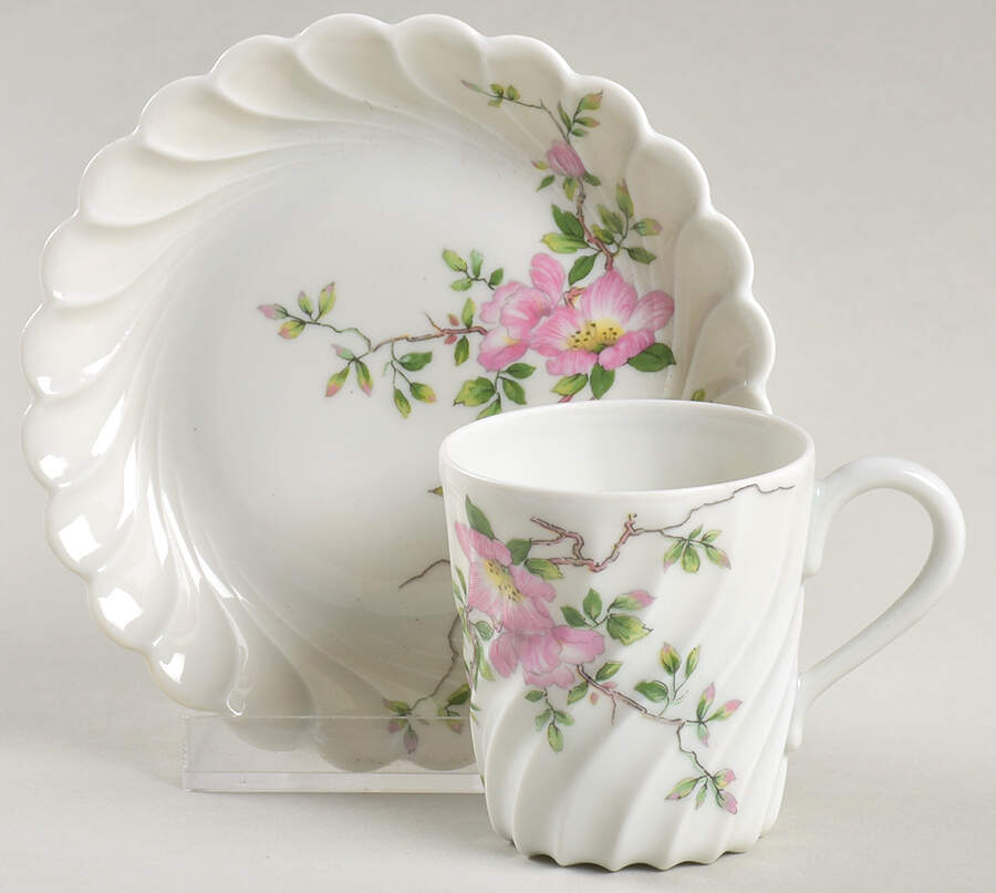 Eglantine Flat Demitasse Cup & Saucer Set by Haviland-1