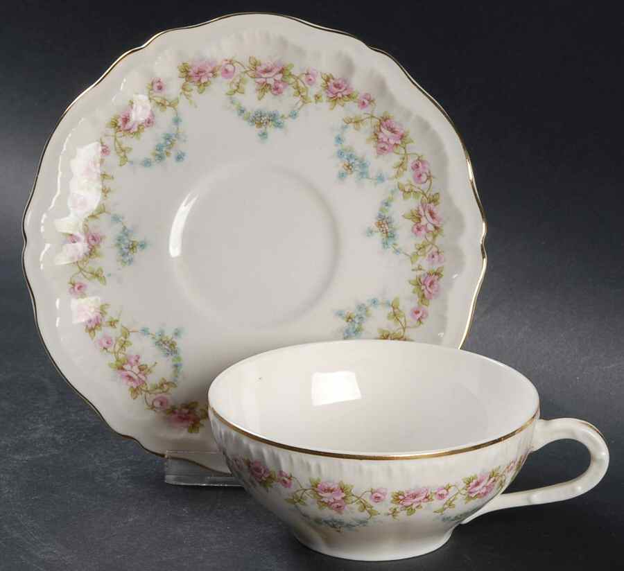 Elaine Flat Cup & Saucer Set by Haviland-1