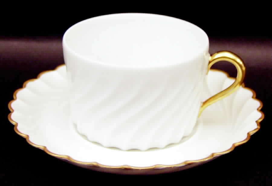 Elegance (Torse Blank) Flat Cup & Saucer Set by Haviland-1