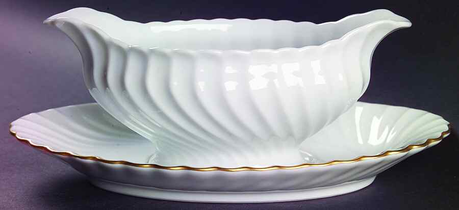 Elegance (Torse Blank) Gravy Boat & Underplate by Haviland-1