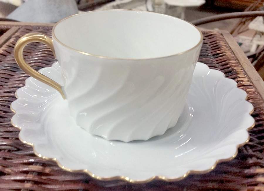 Elegance (Torse Blank) Flat Cup & Saucer Set by Haviland-1