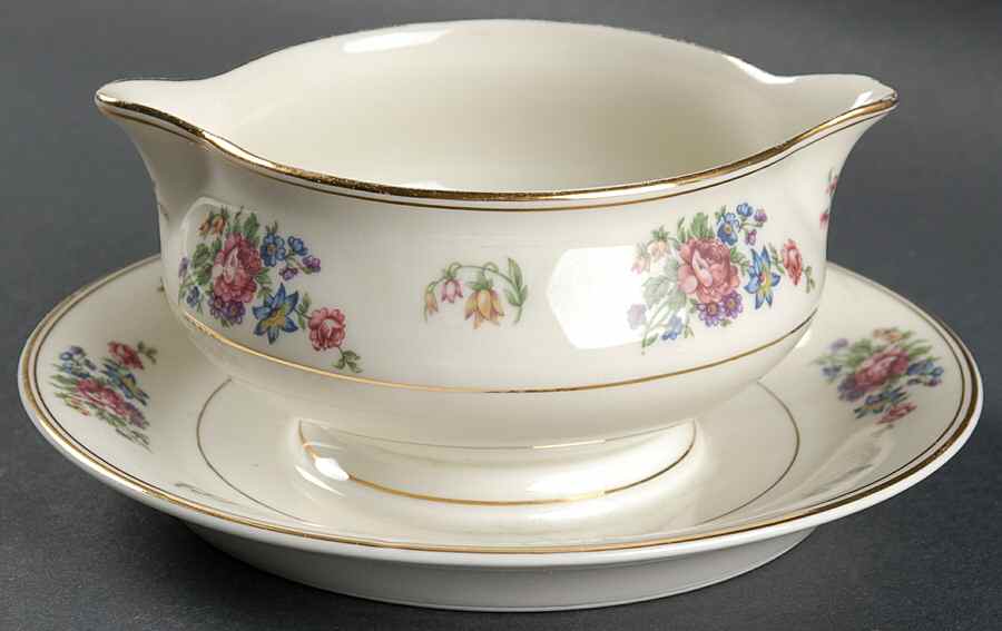 Empress Gravy Boat with Attached Underplate by Haviland-1