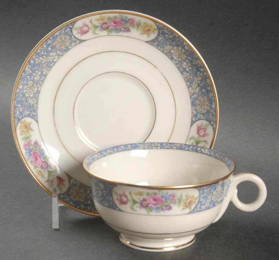 Enchantment (Floral) Footed Cup & Saucer Set by Haviland-1