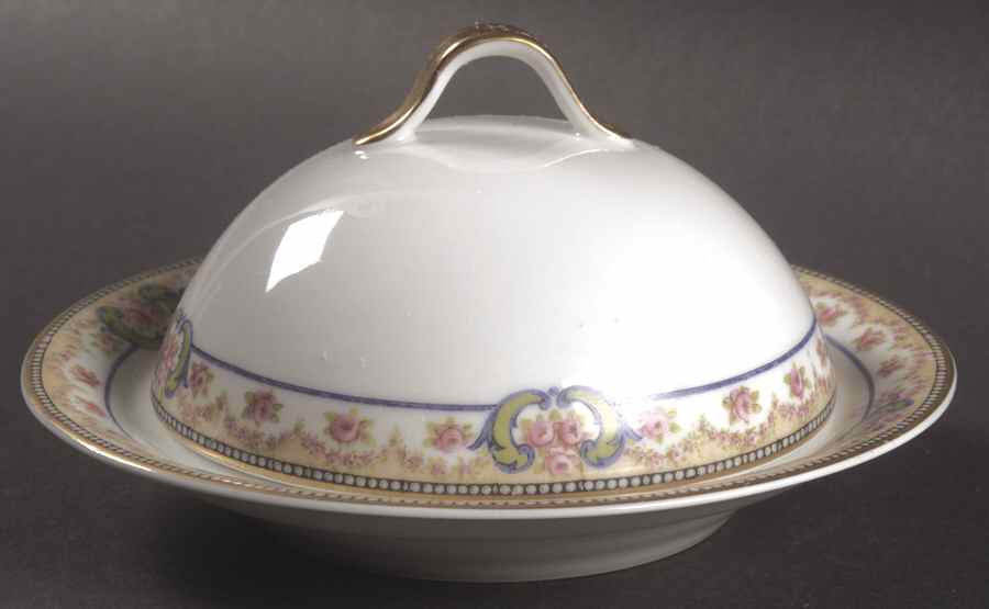 Essex (Gold Trim) Round Covered Butter by Haviland-1