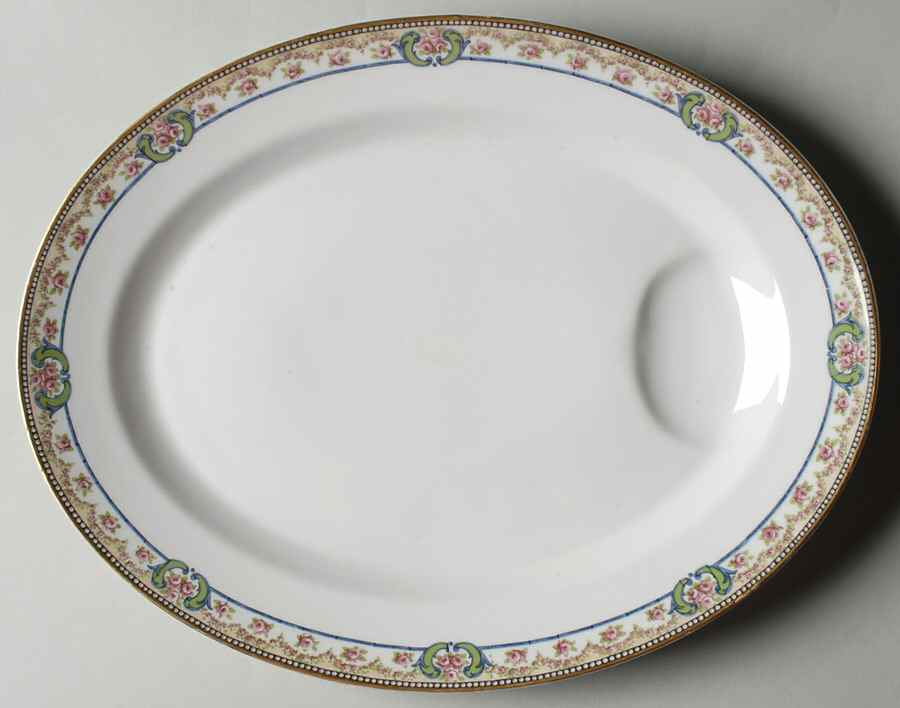 Essex (Gold Trim) 13" Oval Serving Platter by Haviland-1