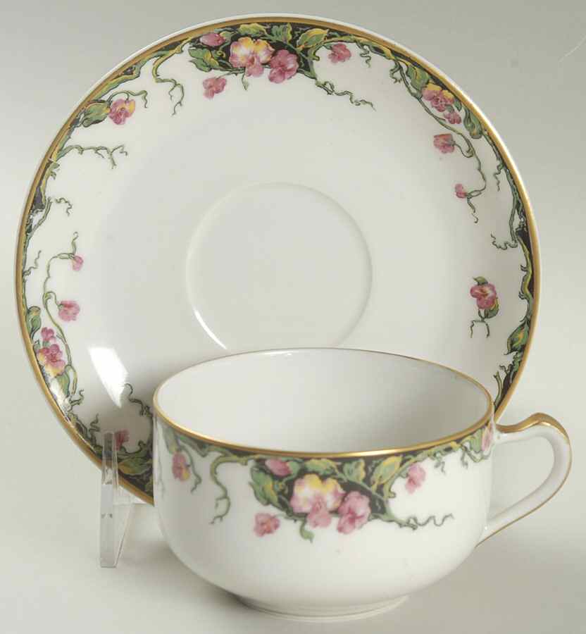 Esther Flat Cup & Saucer Set by Haviland-1