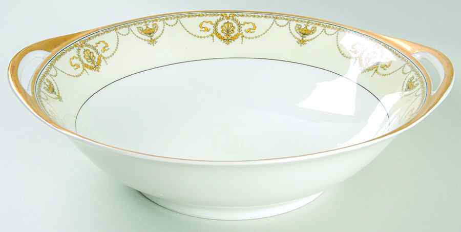 Eugenie (Black Laurel & Swags) 10" Round Vegetable Bowl by Haviland-1