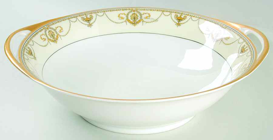 Eugenie (Black Laurel & Swags) 10" Round Vegetable Bowl by Haviland-1