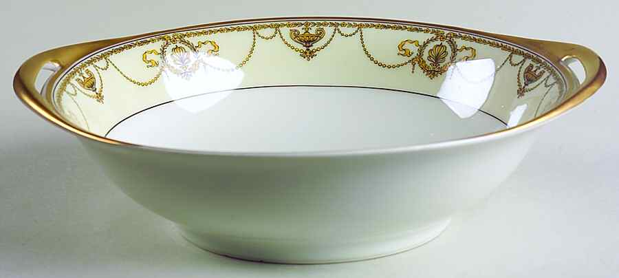 Eugenie (Black Laurel & Swags) 9" Round Vegetable Bowl by Haviland-1
