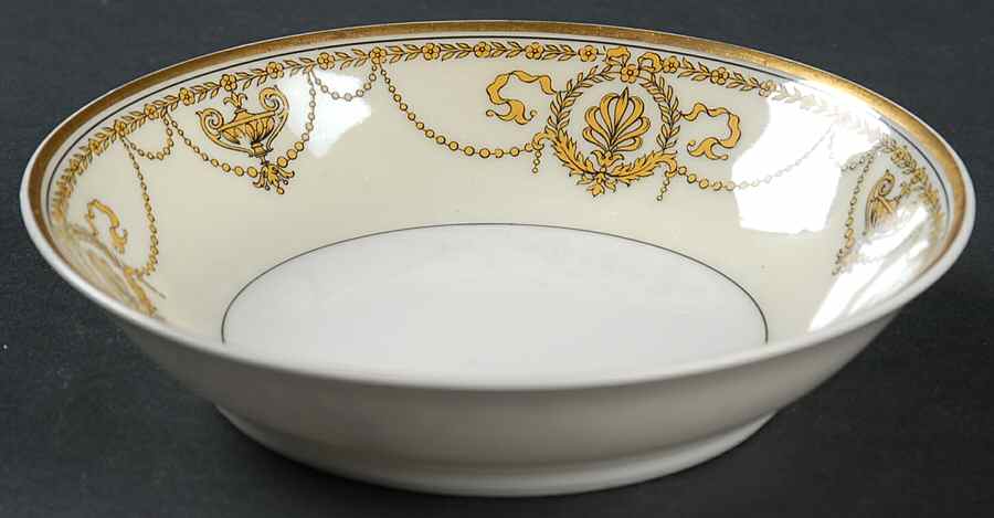 Eugenie (Black Laurel & Swags) Fruit/Dessert (Sauce) Bowl by Haviland-1