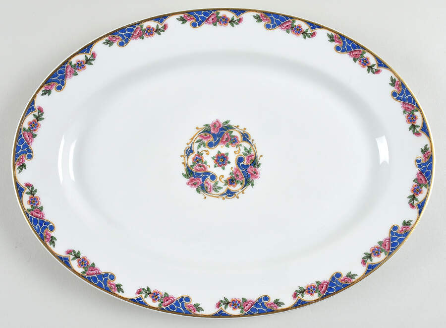 Exotic 13" Oval Serving Platter by Haviland-1