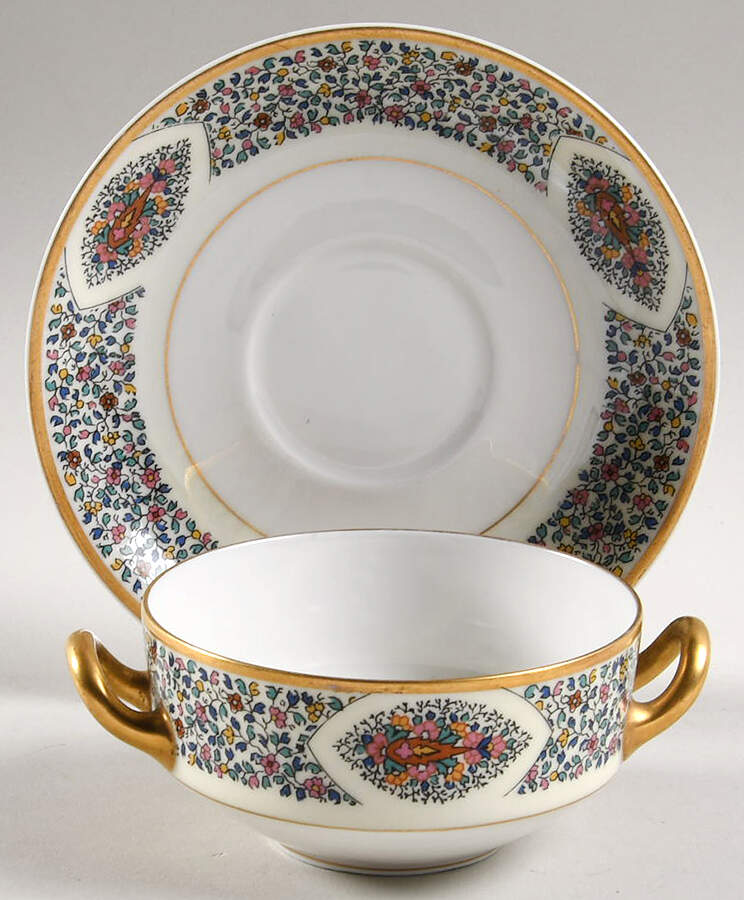 Fantaisie Bouillon Cup & Saucer by Haviland-1