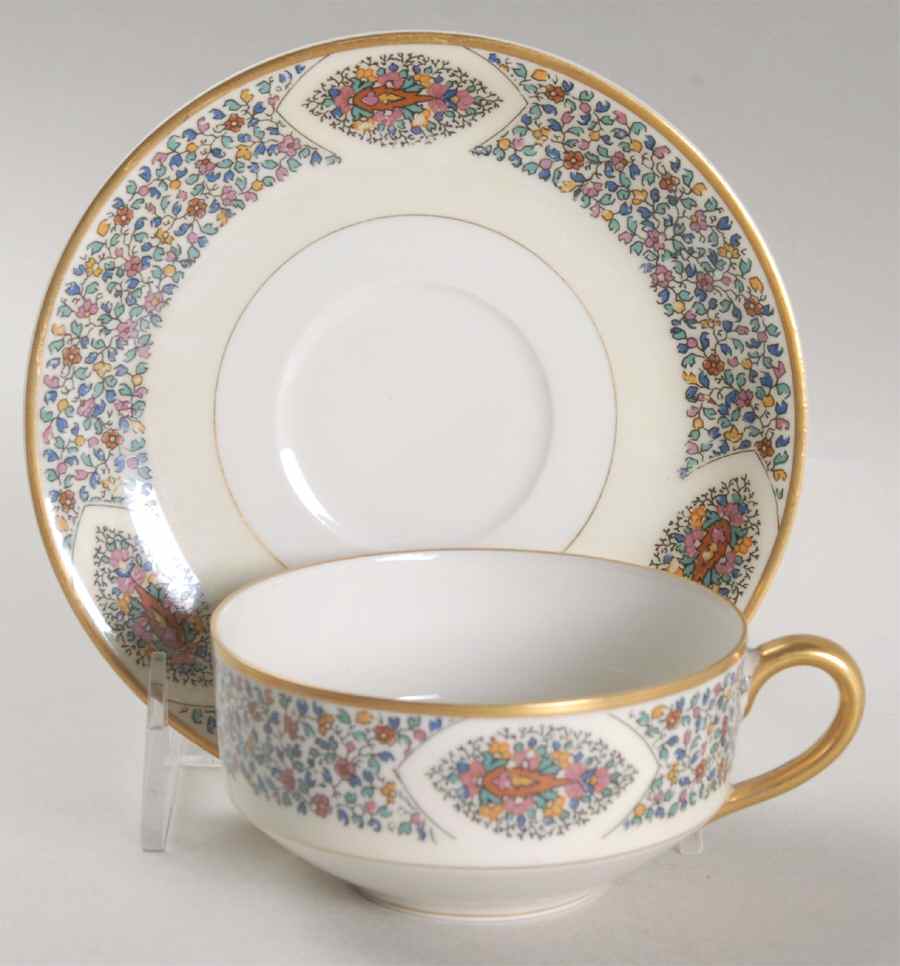 Fantaisie Flat Cup & Saucer Set by Haviland-1
