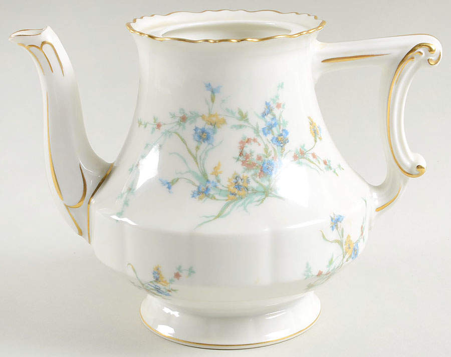 Fleurette (White, Newer) Teapot No Lid by Haviland-1
