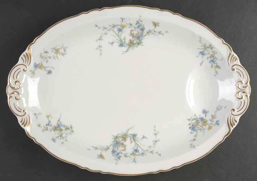 Fleurette (White, Newer) 15" Oval Serving Platter by Haviland-1