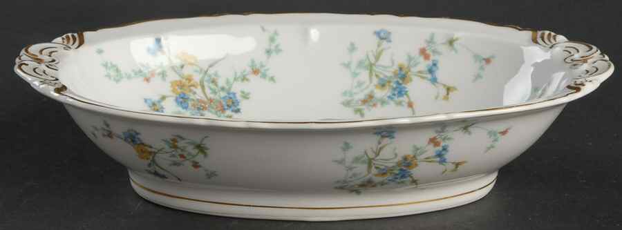 Fleurette (White, Newer) 9" Oval Vegetable Bowl by Haviland-1