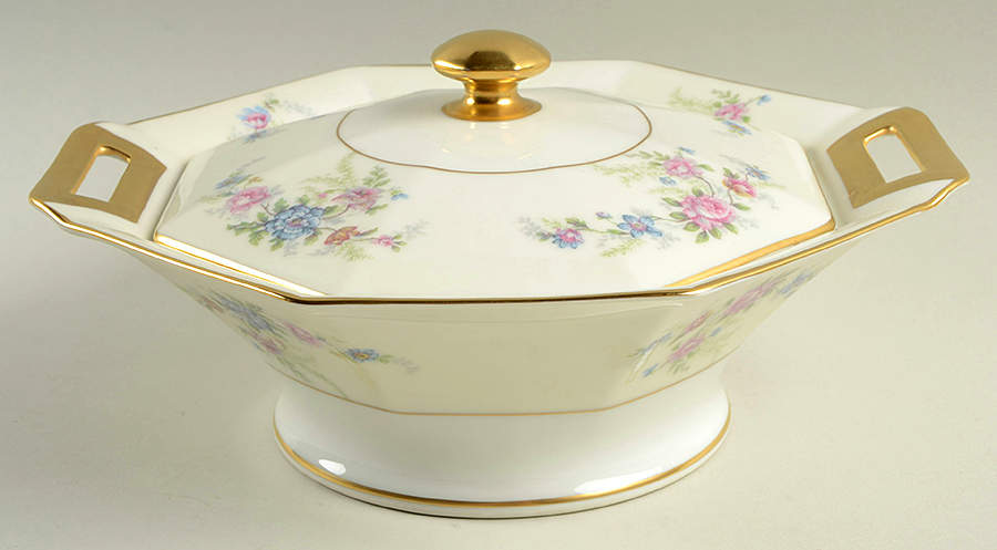 Fleurette (Cream, Older) Octagonal Covered Vegetable by Haviland-1