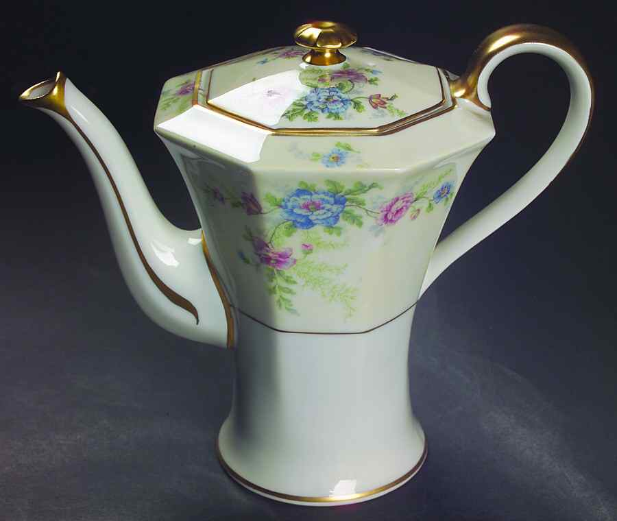 Fleurette (Cream, Older) Coffee Pot & Lid by Haviland-1