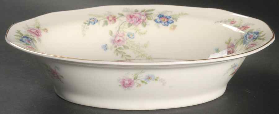 Fleurette (Cream, Older) 9" Oval Vegetable Bowl by Haviland-1