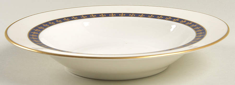 Fleur De Lis Cobalt Blue Rim Soup Bowl by Haviland-1