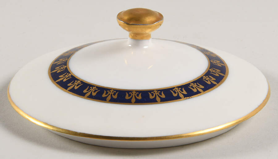Fleur De Lis Cobalt Blue Lid for Sugar Bowl by Haviland-1