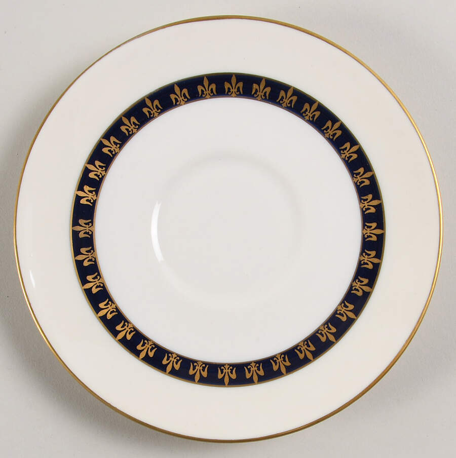 Fleur De Lis Cobalt Blue Saucer by Haviland-1