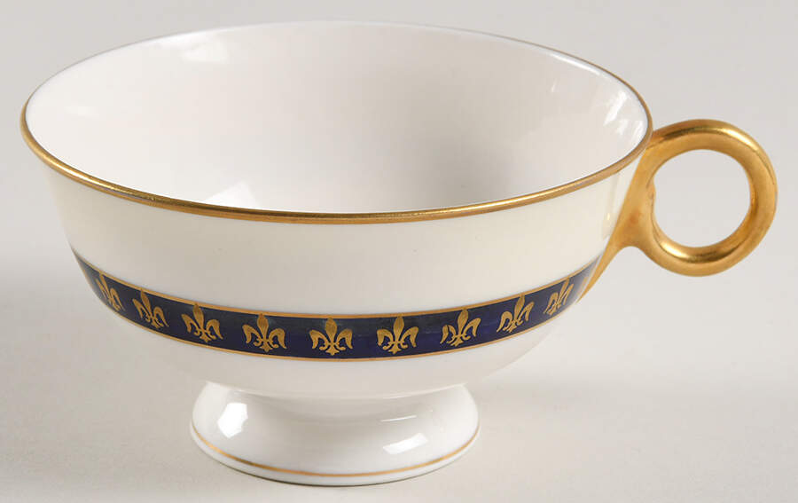 Fleur De Lis Cobalt Blue Footed Cup by Haviland-1