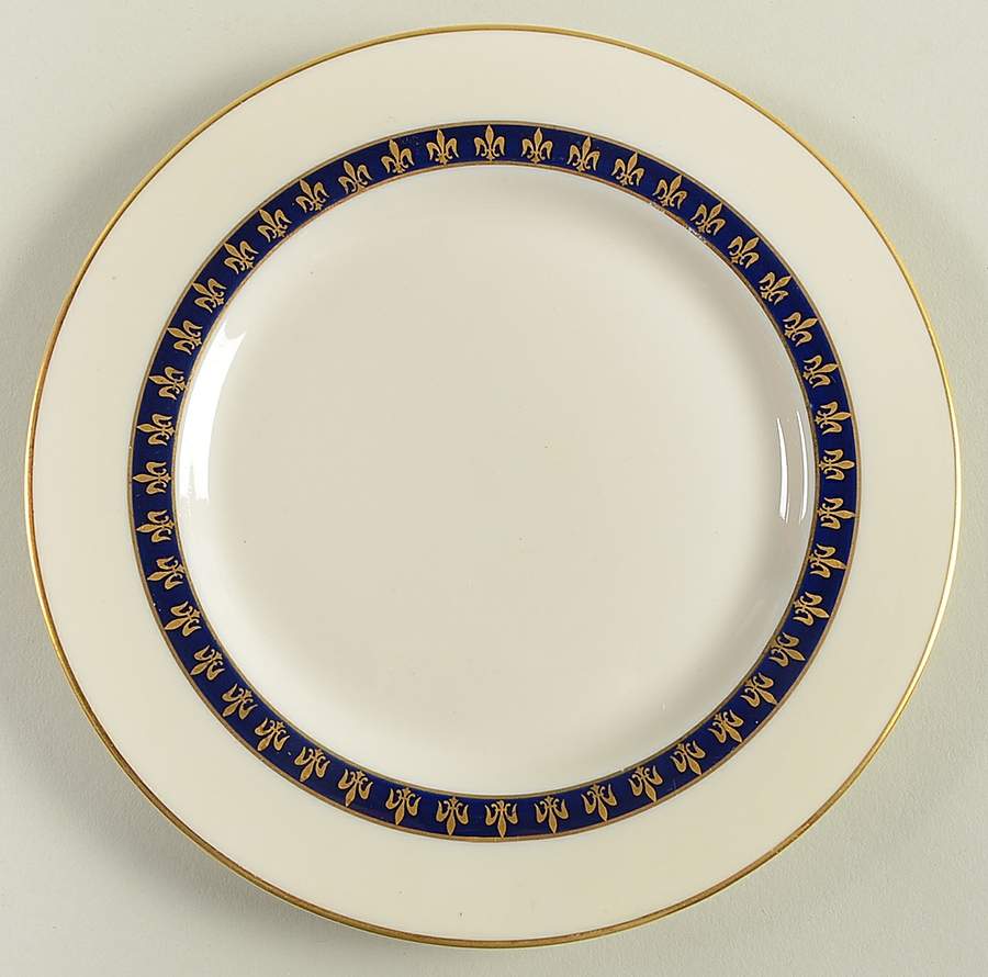 Fleur De Lis Cobalt Blue Salad Plate by Haviland-1