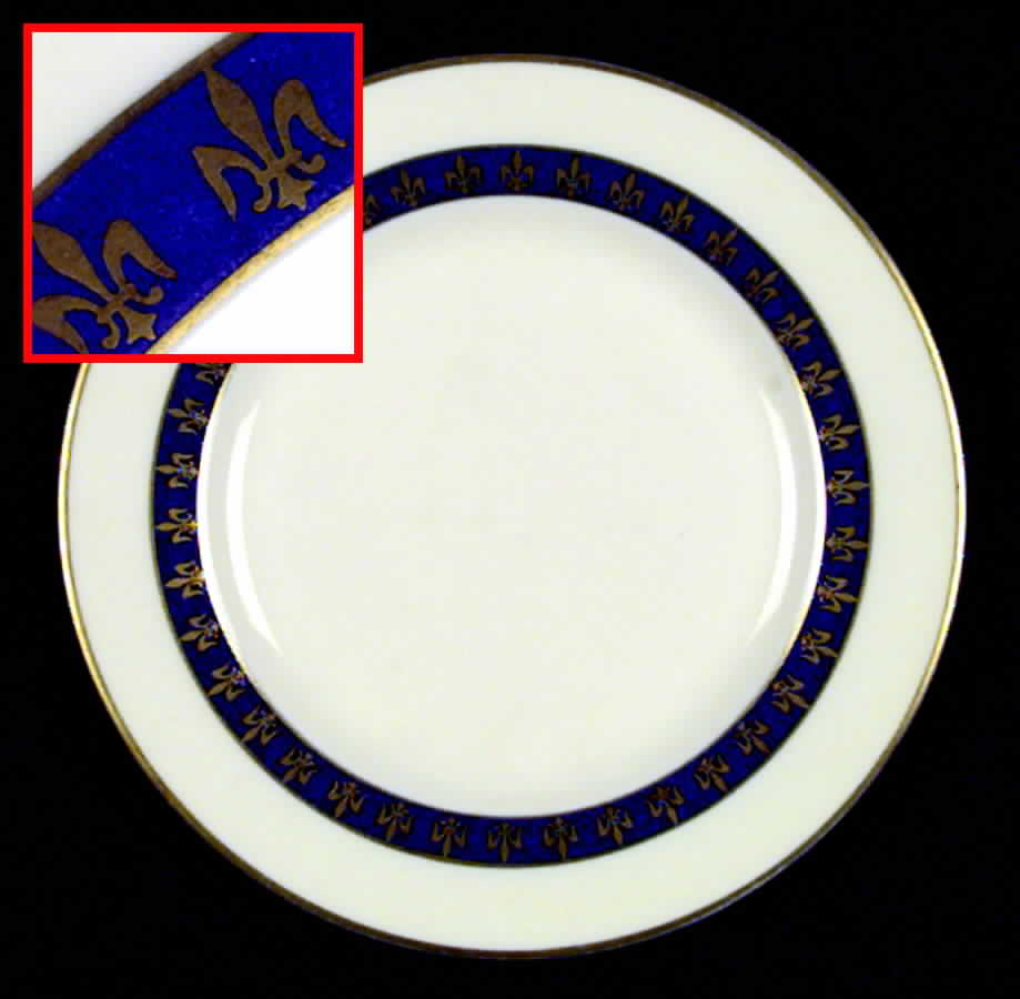 Fleur De Lis Cobalt Blue Bread & Butter Plate by Haviland-1