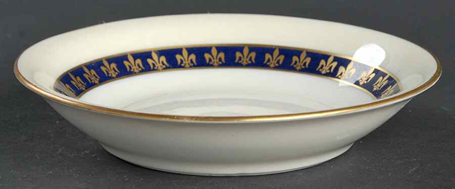 Fleur De Lis Cobalt Blue Fruit/Dessert (Sauce) Bowl by Haviland-1