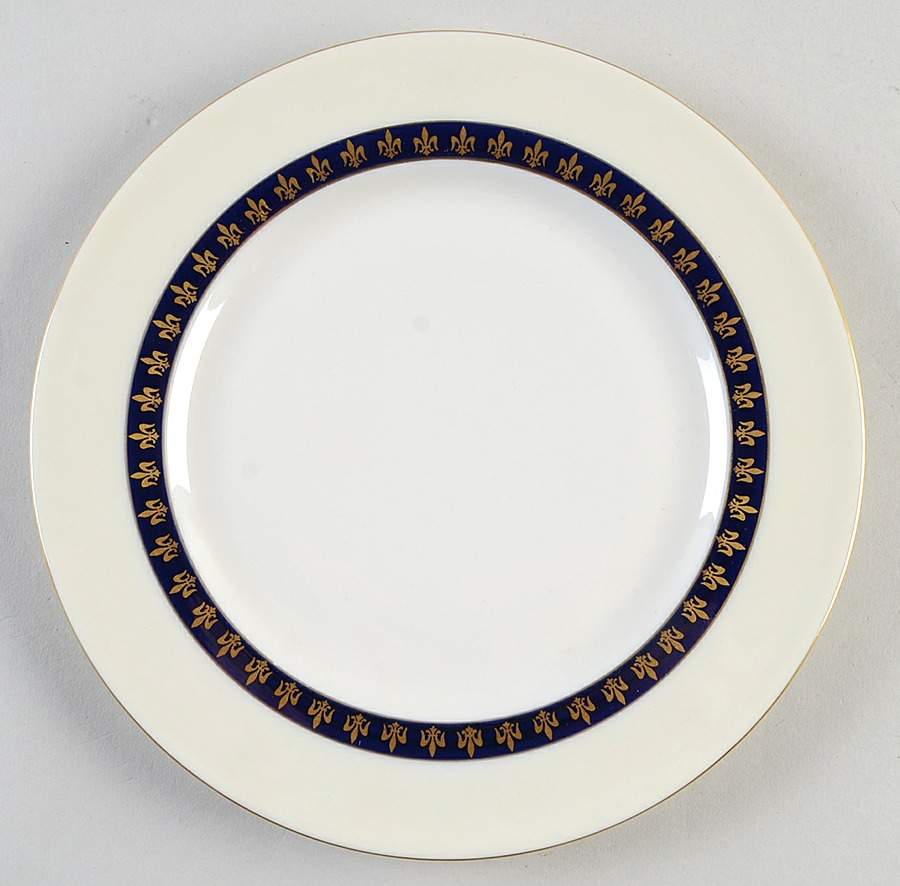 Fleur De Lis Cobalt Blue Luncheon Plate by Haviland-1