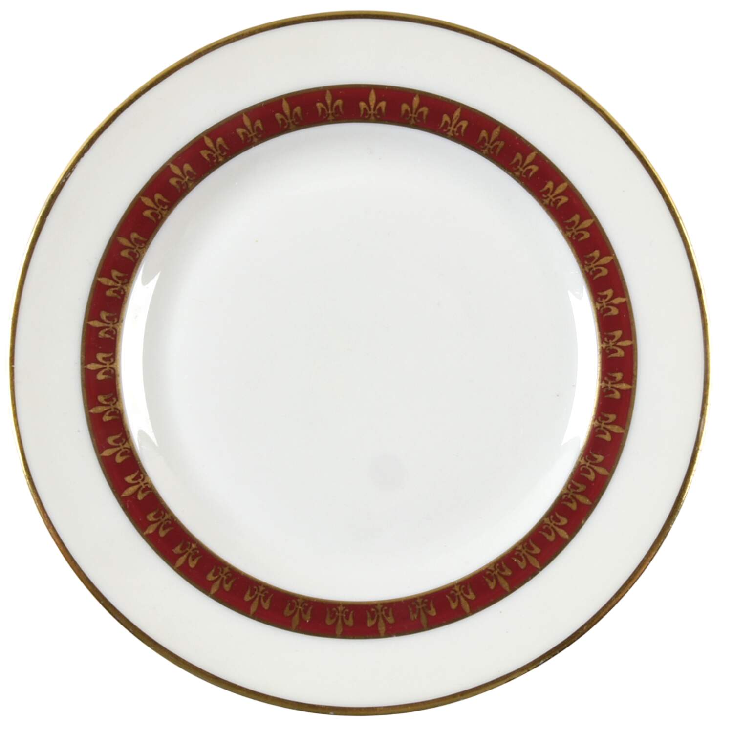 Fleur De Lis Red Bread & Butter Plate by Haviland-1