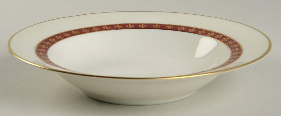 Fleur De Lis Red Rim Soup Bowl by Haviland-1