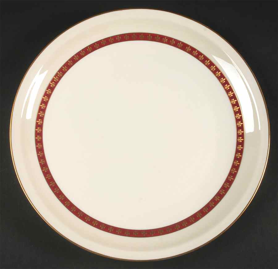 Fleur De Lis Red 12" Chop Plate (Round Platter) by Haviland-1